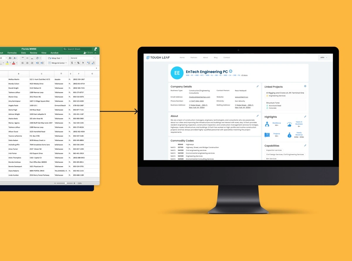 laptop with spreadsheet
